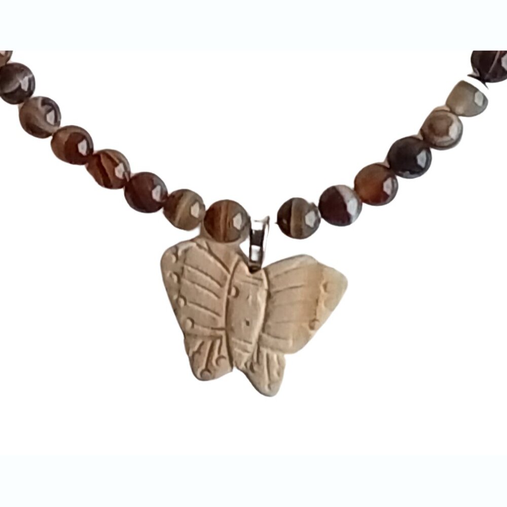 Sardonyx Butterfly Necklace 4281